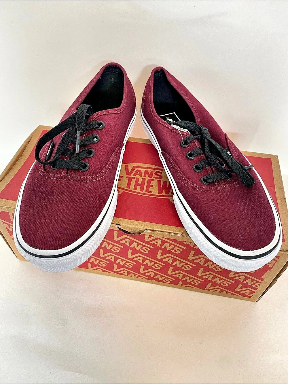Vans Authentic Port Royale Canvas Sneakers Red & White US 5 men size 7 women!